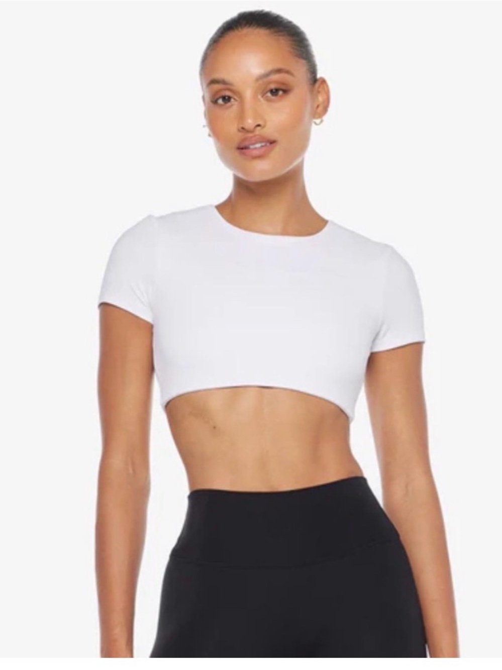 Crop Shop Boutique White Short Sleeve Crop Sports Top